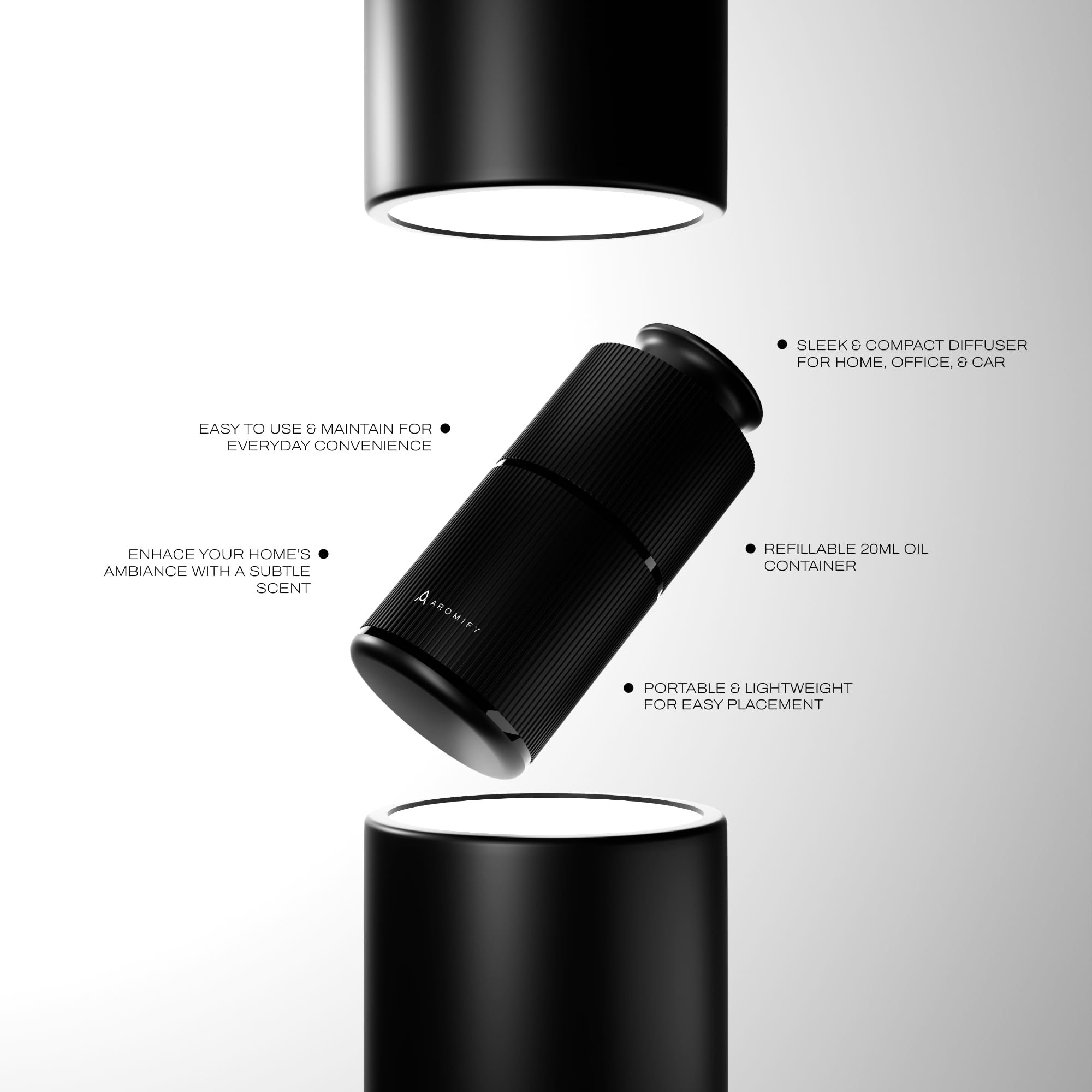 Aromify Studio en mano para comparar tamaño y facilidad de transporte