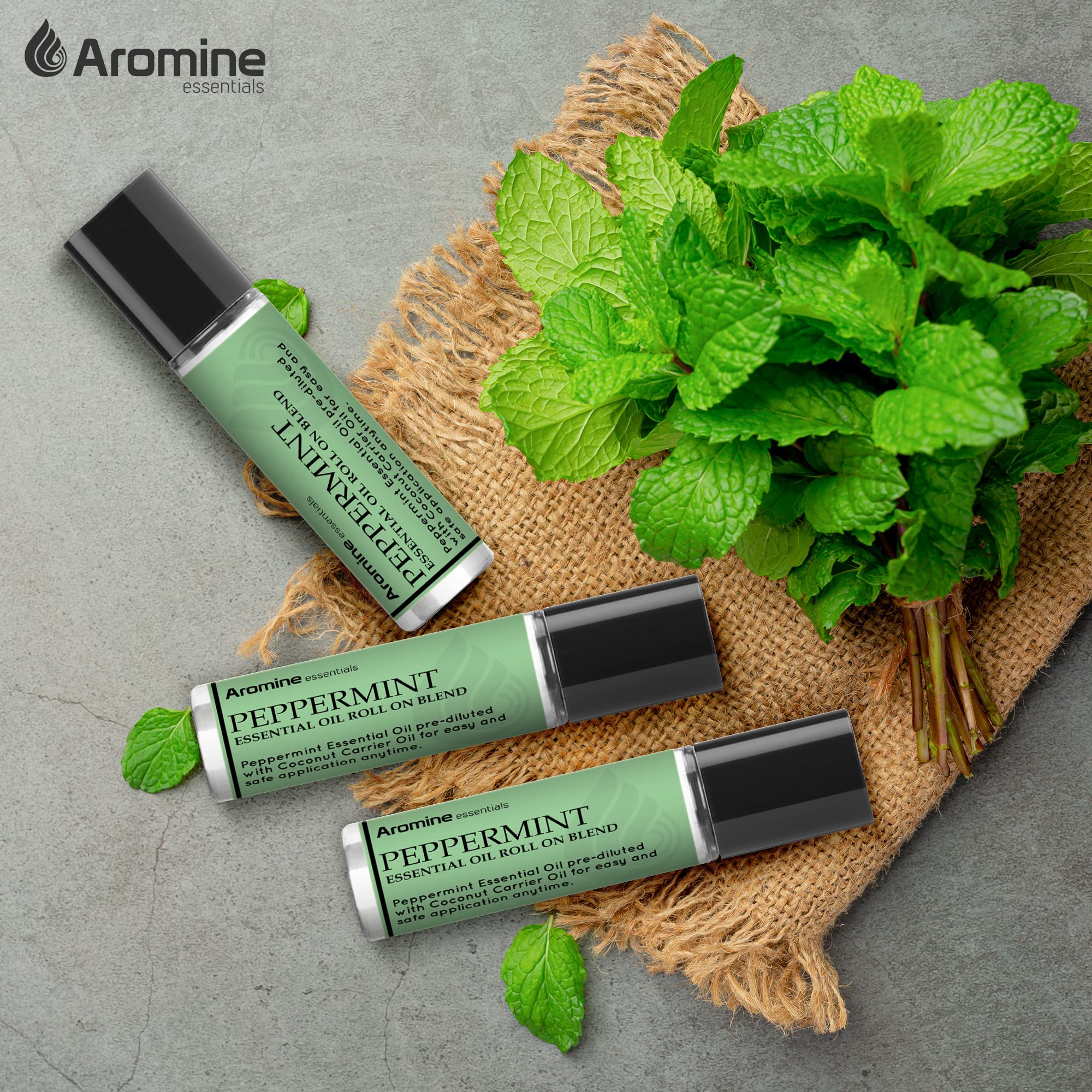 Aromine roll on dentro de un bolso listo para uso portátil y conveniente