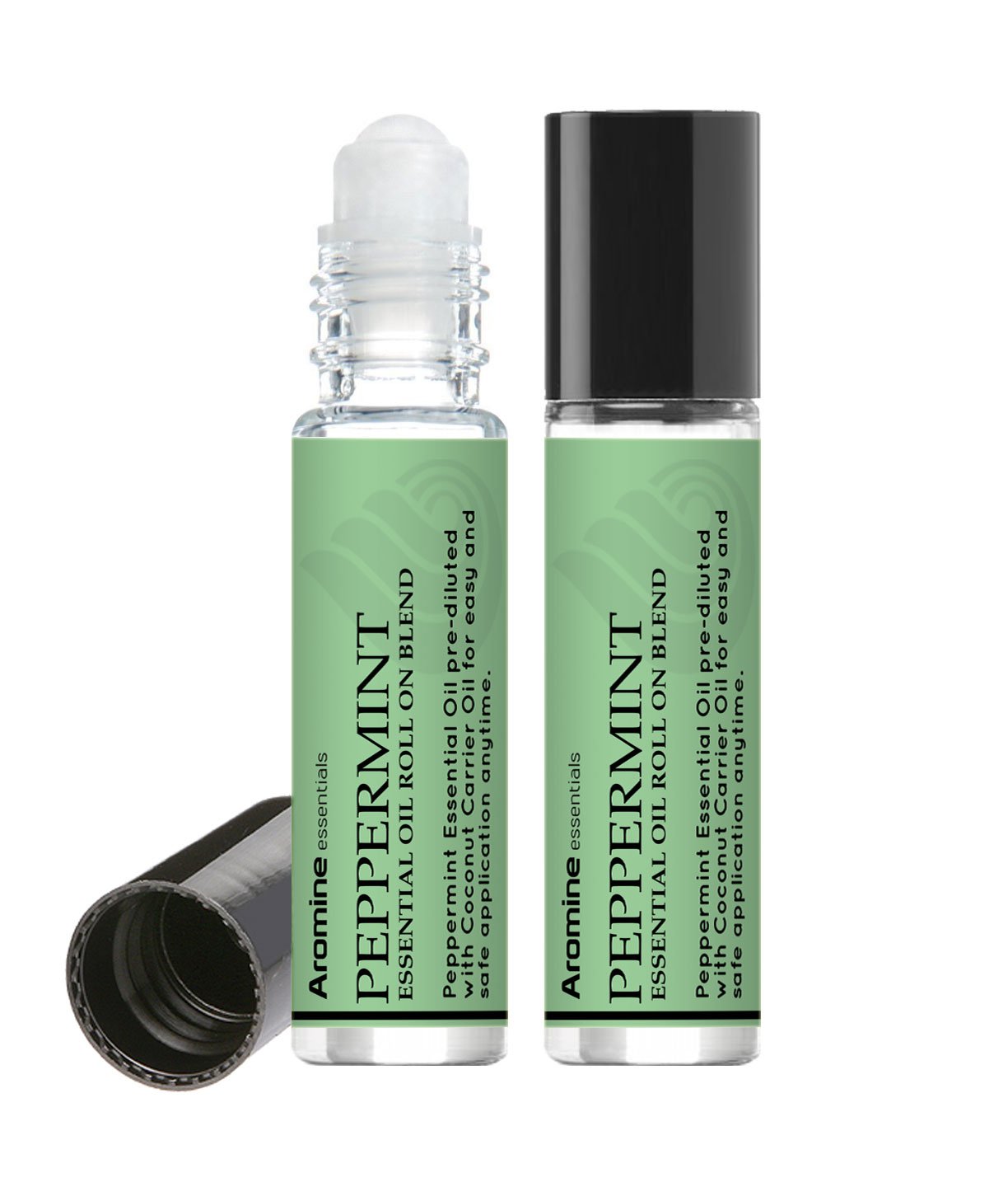 Aromine roll on menta frontal mostrando envase práctico y compacto
