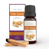 ArOmis frasco frontal de palo santo mostrando presentación y pureza