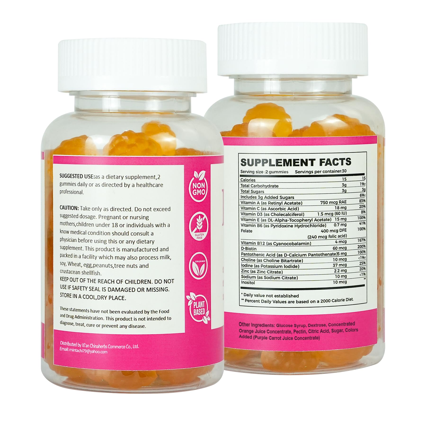 Aromlife envase lateral mostrando lista de vitaminas y minerales clave