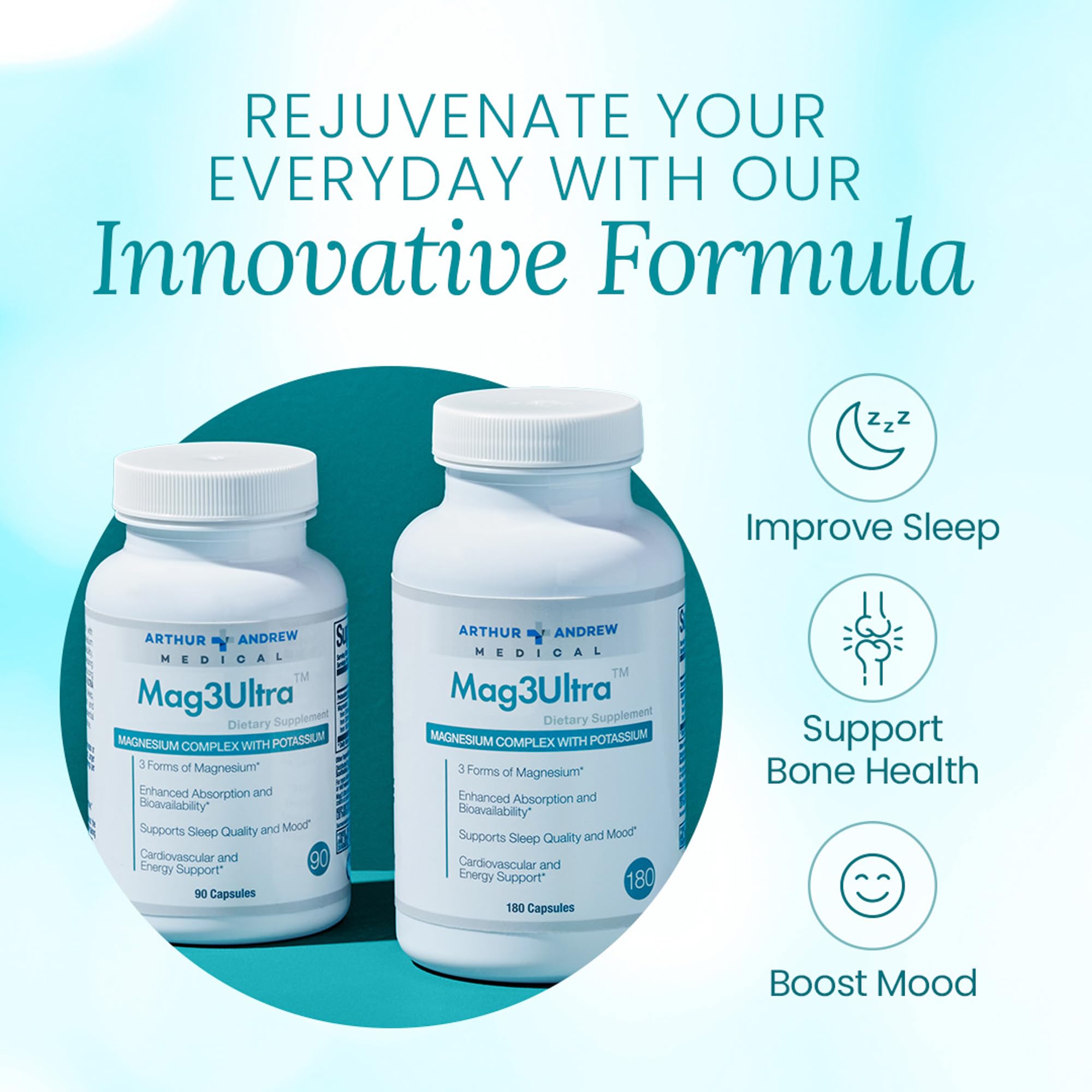 Arthur Andrew Medical etiqueta nutricional legible con información de magnesio