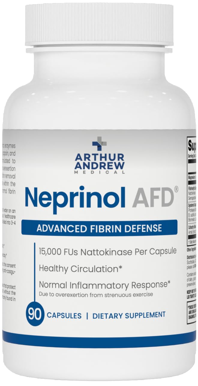 Arthur Andrew Medical mostración frontal del frasco y beneficio de apoyo enzimático