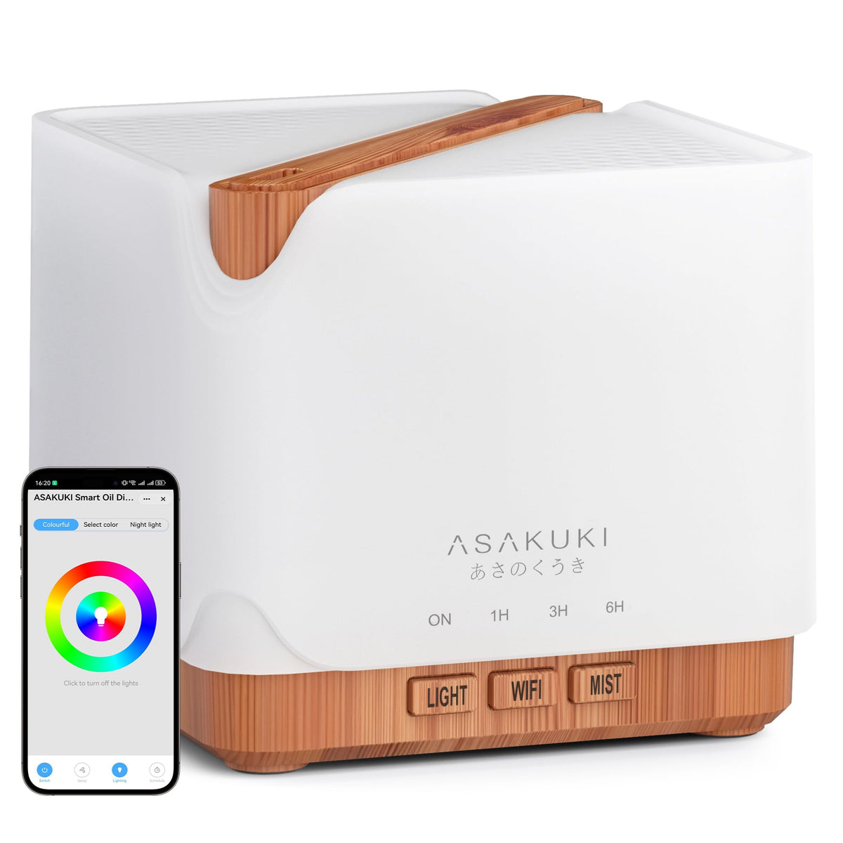 ASAKUKI vista frontal con diseño y capacidad 700 ml que aporta humidificación prolongada