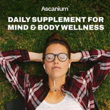 Ascanium frasco abierto con gominolas dentro mostrando cantidad por envase
