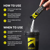 Ascent Creapure uso en gimnasio mostrando apoyo al entrenamiento regular