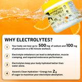 Ascent etiqueta de ingredientes con información de electrolitos y cafeína