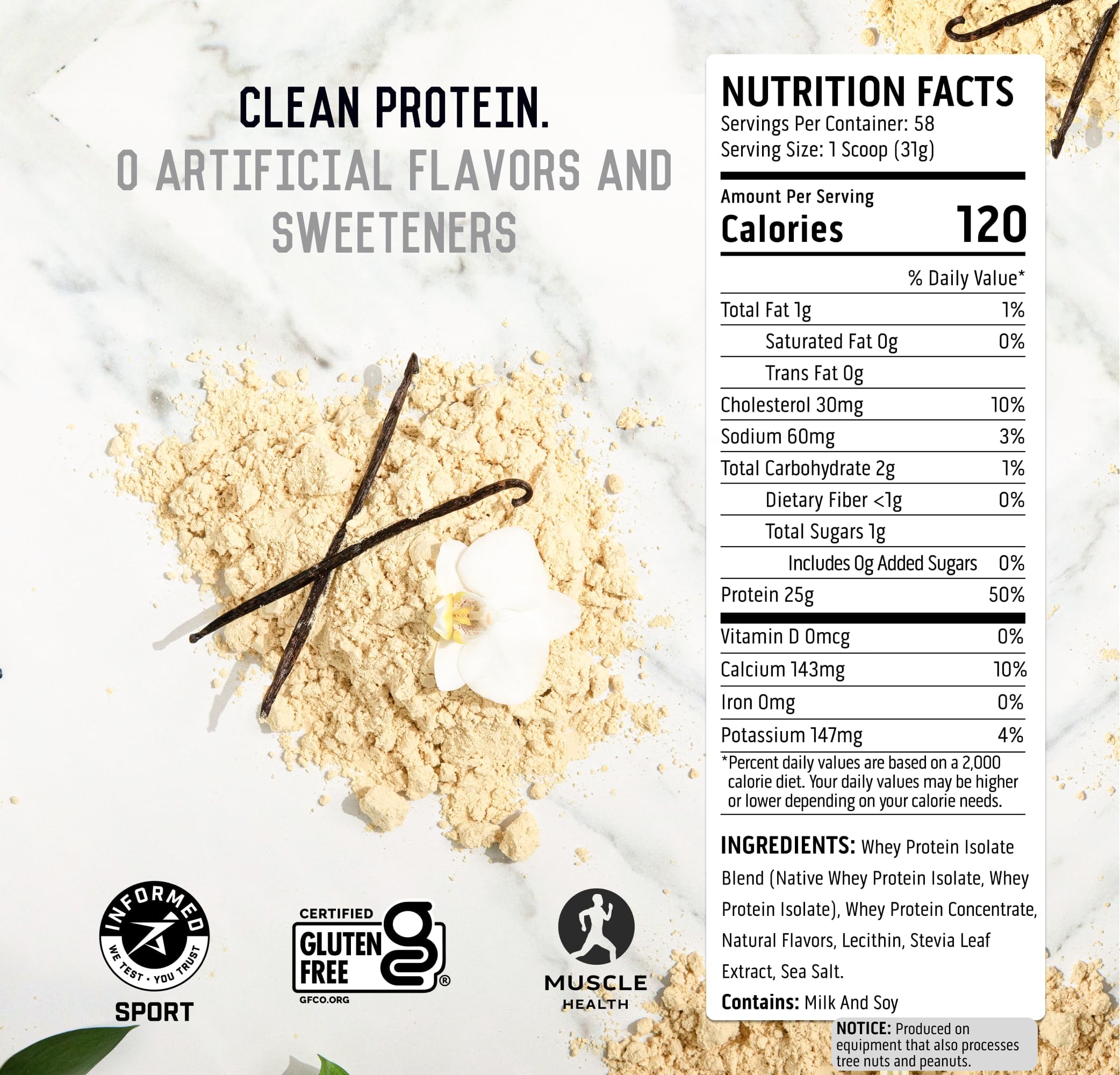 Ascent etiqueta nutricional detalle con beneficios y certificaciones claras