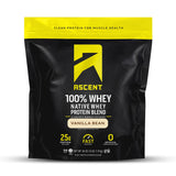 Ascent frente del producto Vainilla Bean mostrando beneficio proteína limpia