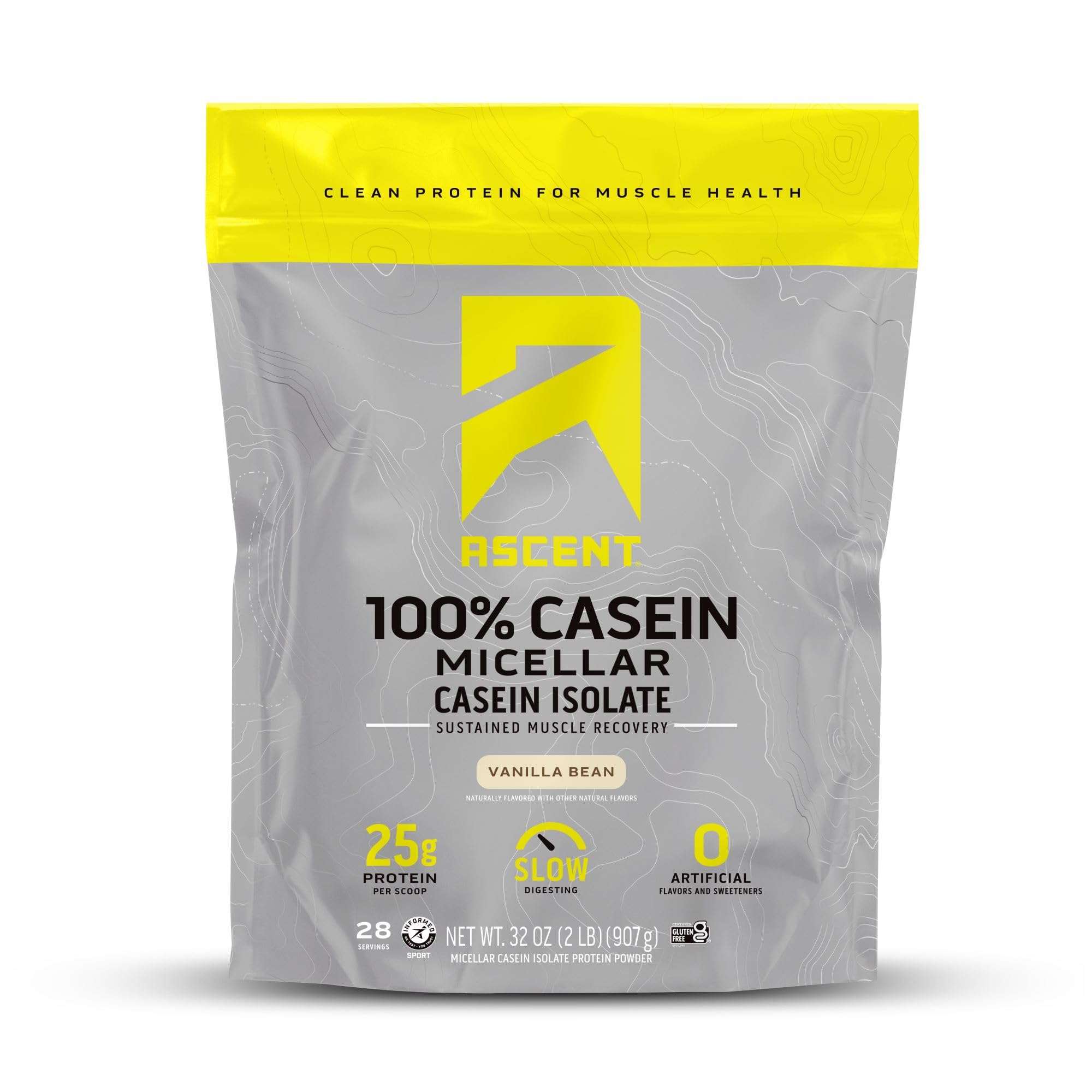Ascent envase frontal vainilla bean muestra claridad de ingredientes y pureza