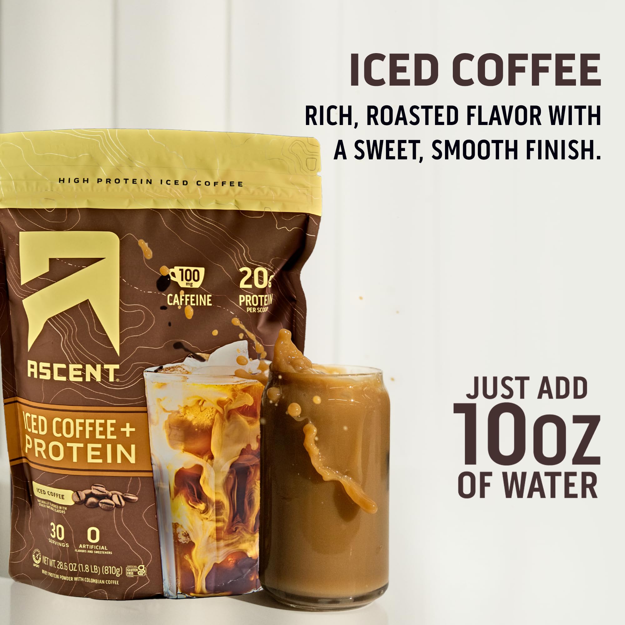 Ascent vaso con hielo y bebida fría para refrescar y nutrir