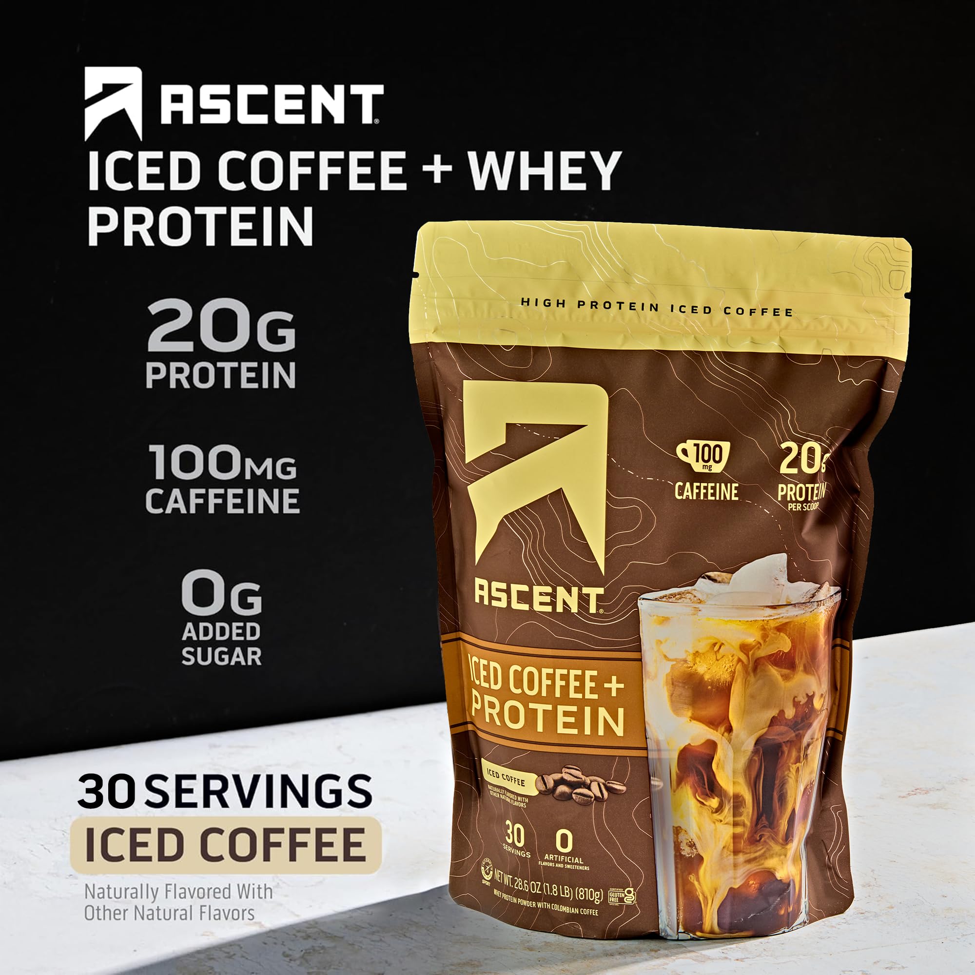Ascent café helado preparado listo para beber y energía rápida
