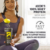 Ascent polvo de proteína textura fina para mezclado suave