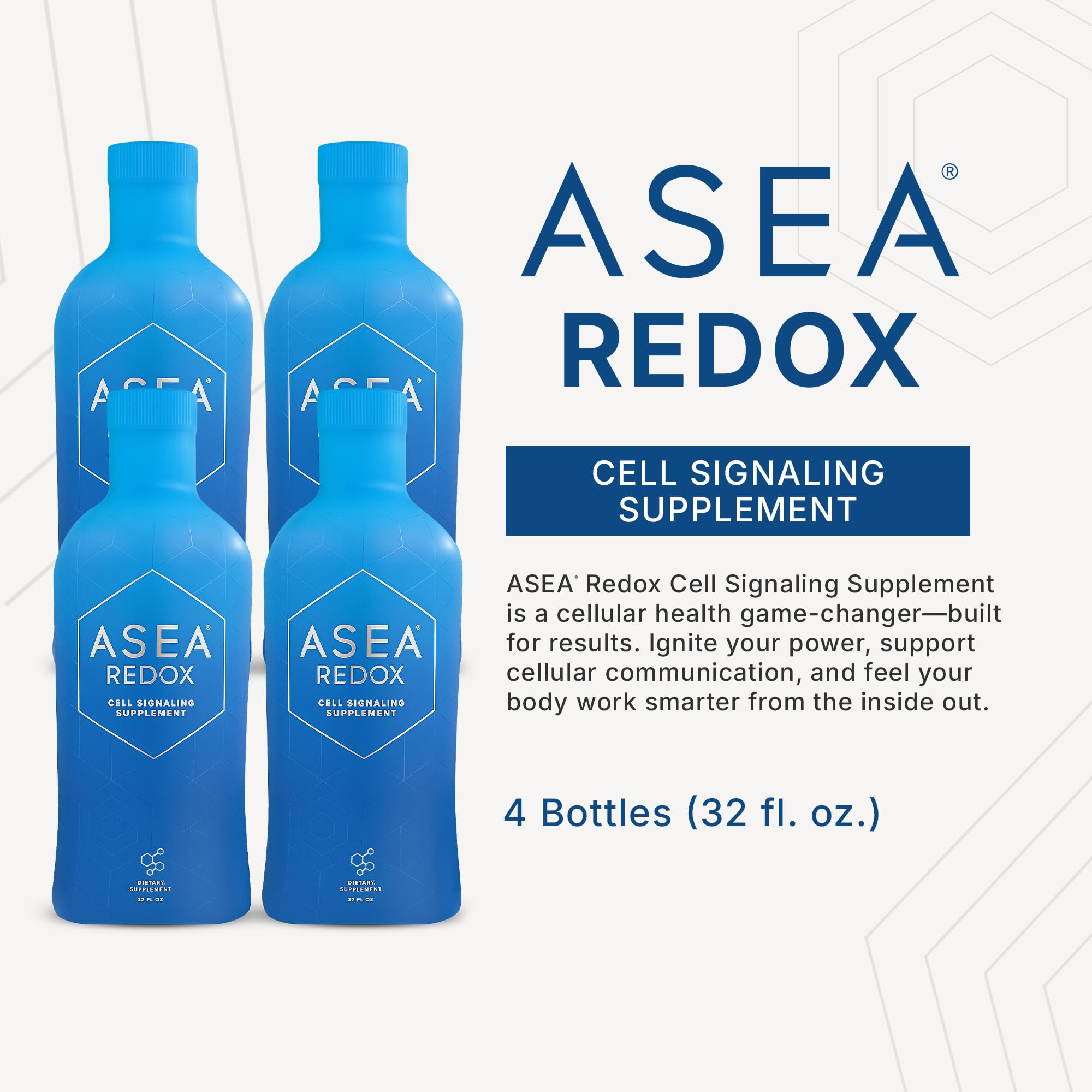 ASEA envase abierto con tapón para ver diseño práctico y seguridad de sellado