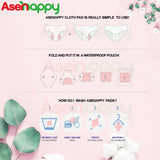 Asenappy cinco compresas con estampados aleatorios, ahorro y estilo