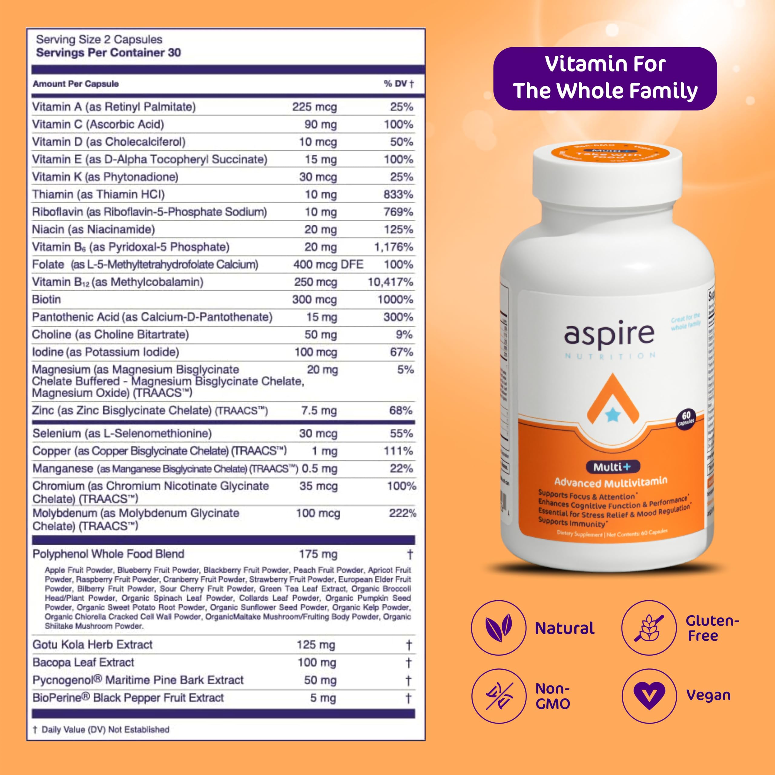 Aspire Nutrition primer plano de cápsula mostrando textura y pureza