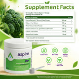 Aspire Nutrition bolsa abierta con polvo sin sabor, fácil mezcla y almacenamiento práctico