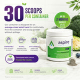 Aspire Nutrition cucharilla dosificadora sobre polvo, dosificación precisa y uso cómodo