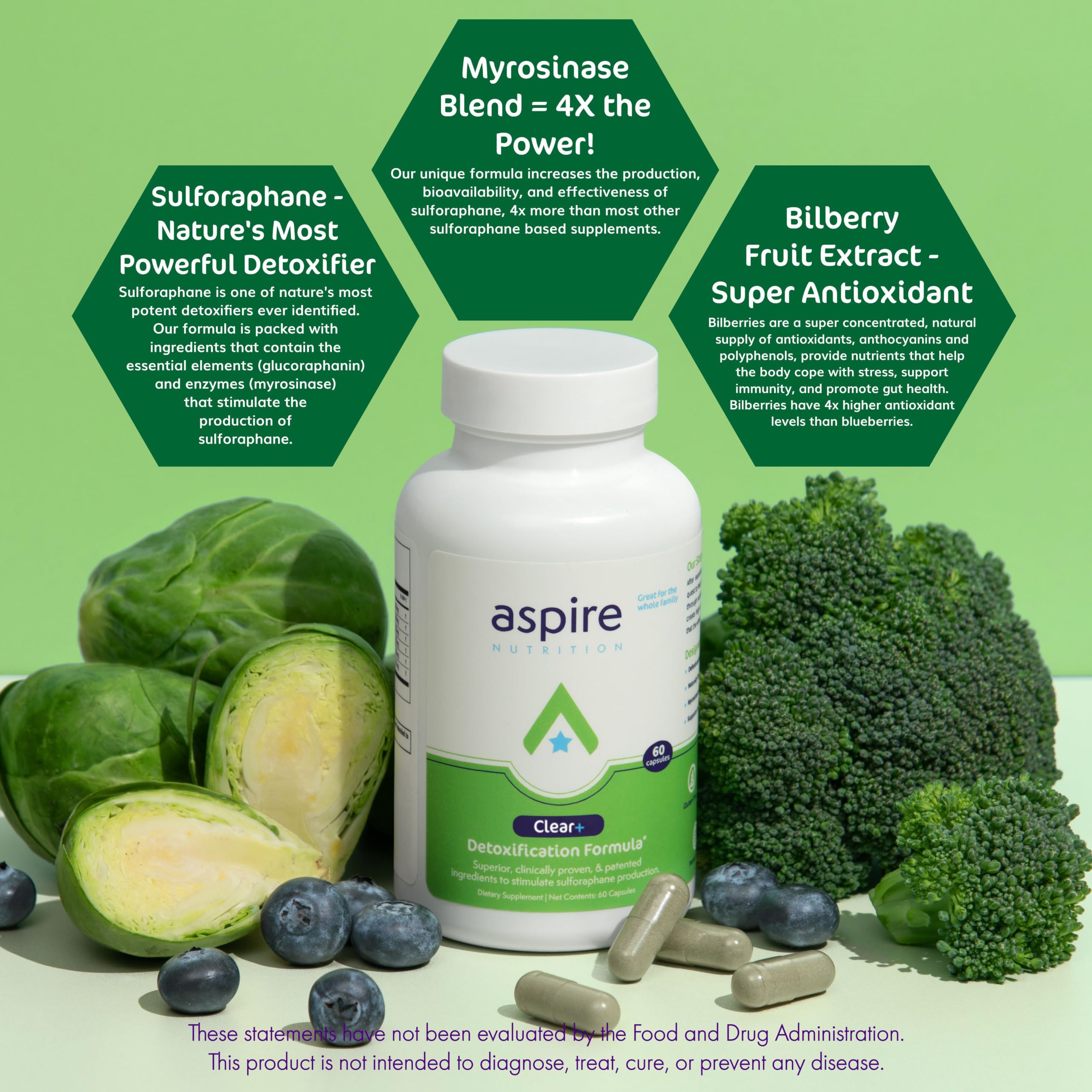 Aspire Nutrition etiqueta con lista de ingredientes y beneficios claros