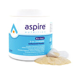 Aspire Nutrition frasco frontal mostrando el producto y diseño claro