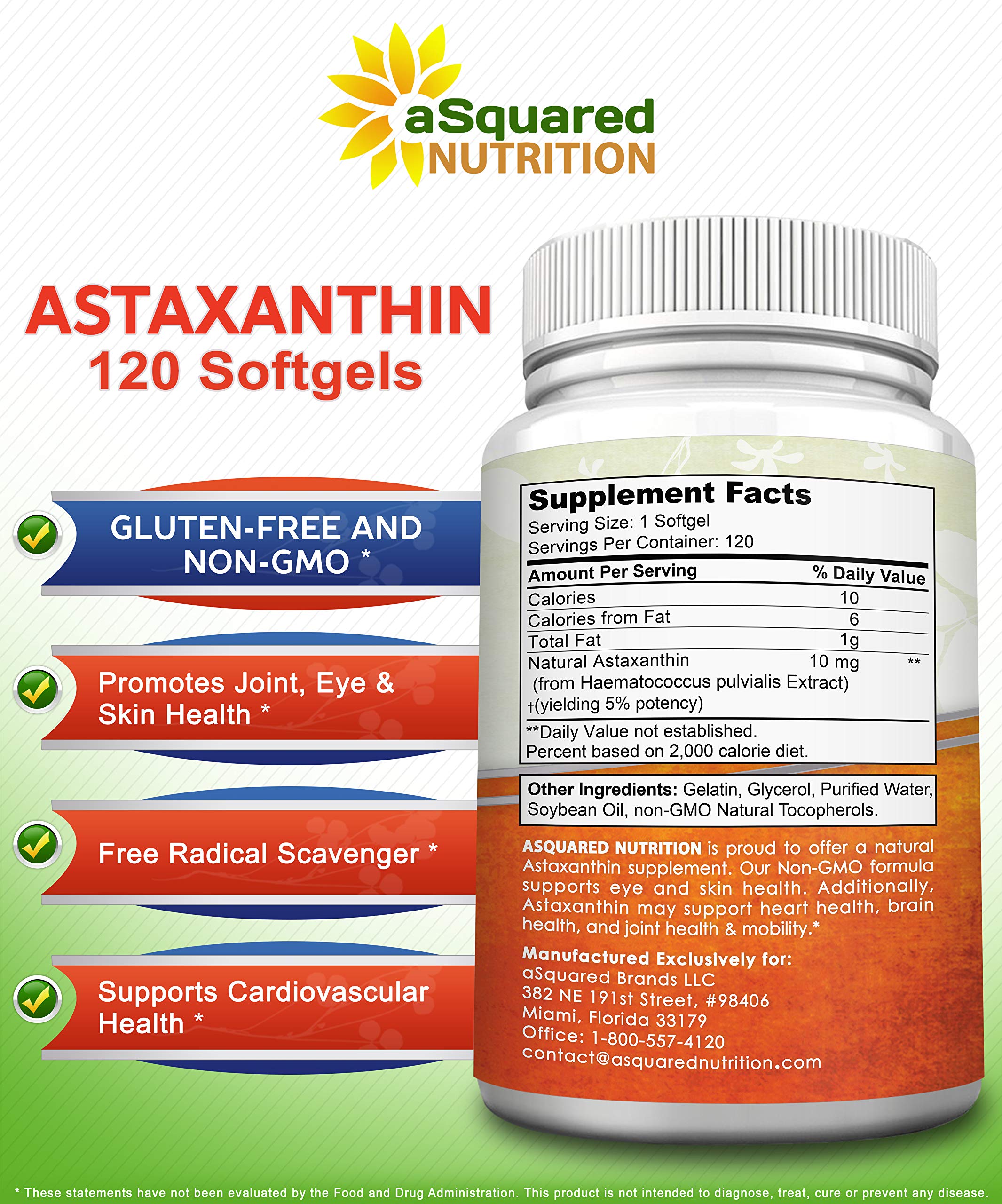aSquared Nutrition cápsula blanda visible, fácil de tragar y conveniencia diaria