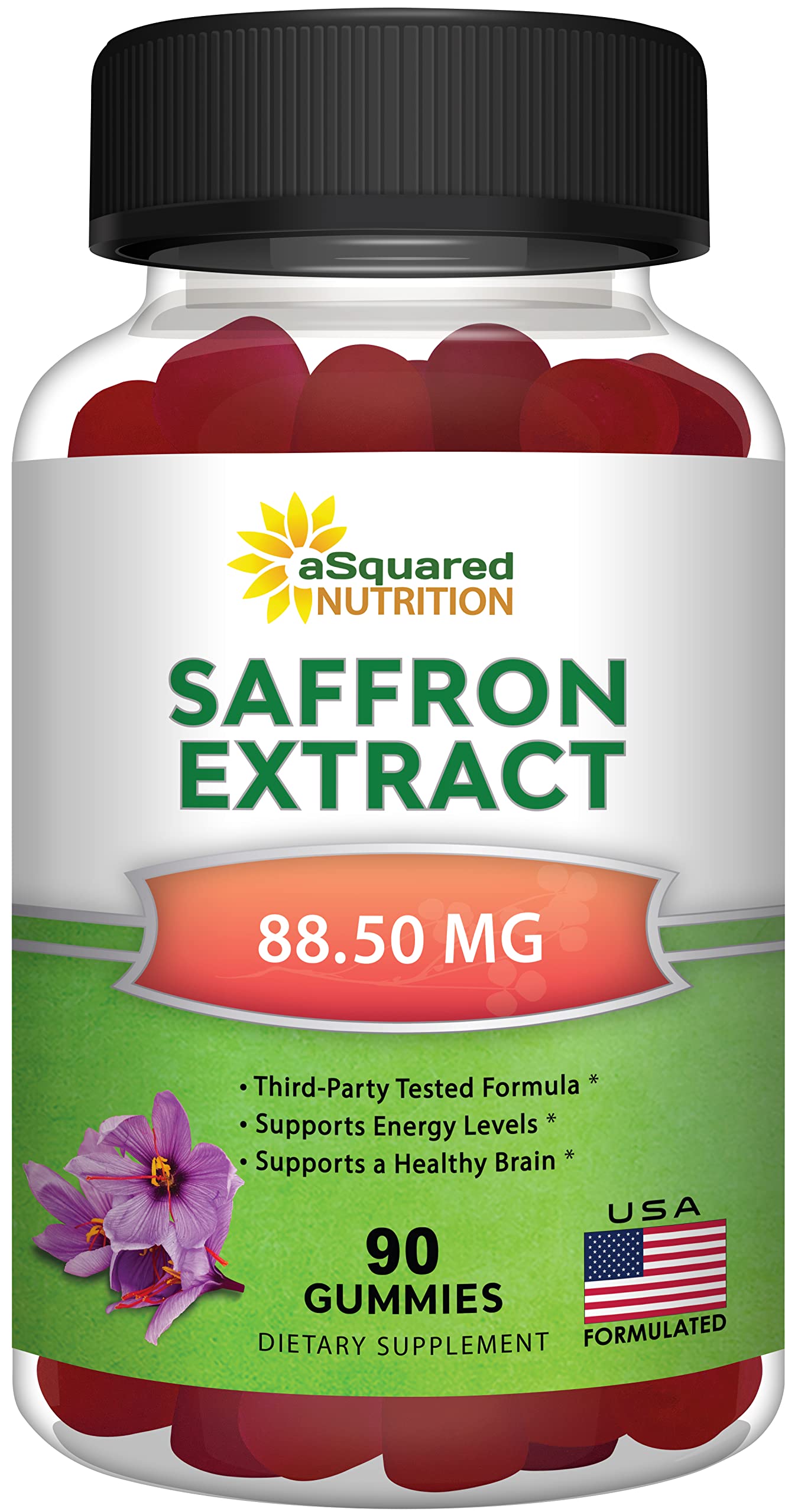 aSquared Nutrition envase frontal mostrando 90 gominolas y alta concentración