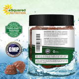 aSquared Nutrition caja y gomitas sobre fondo claro, presentación del producto