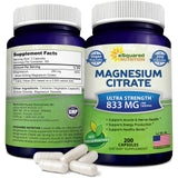 aSquared Nutrition frente de botella magnesio citrato, alta dosificación