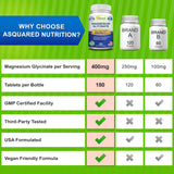 aSquared Nutrition gráfico comparativo de formas de magnesio, muestra beneficios de absorción