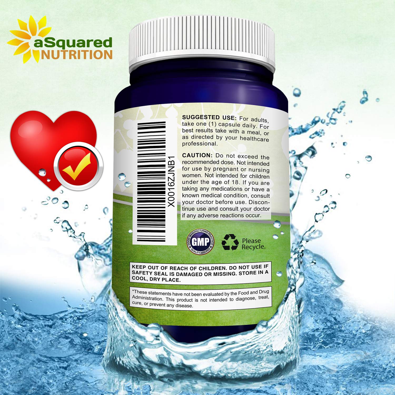 aSquared Nutrition etiqueta con información de 200 mg y lista de ingredientes
