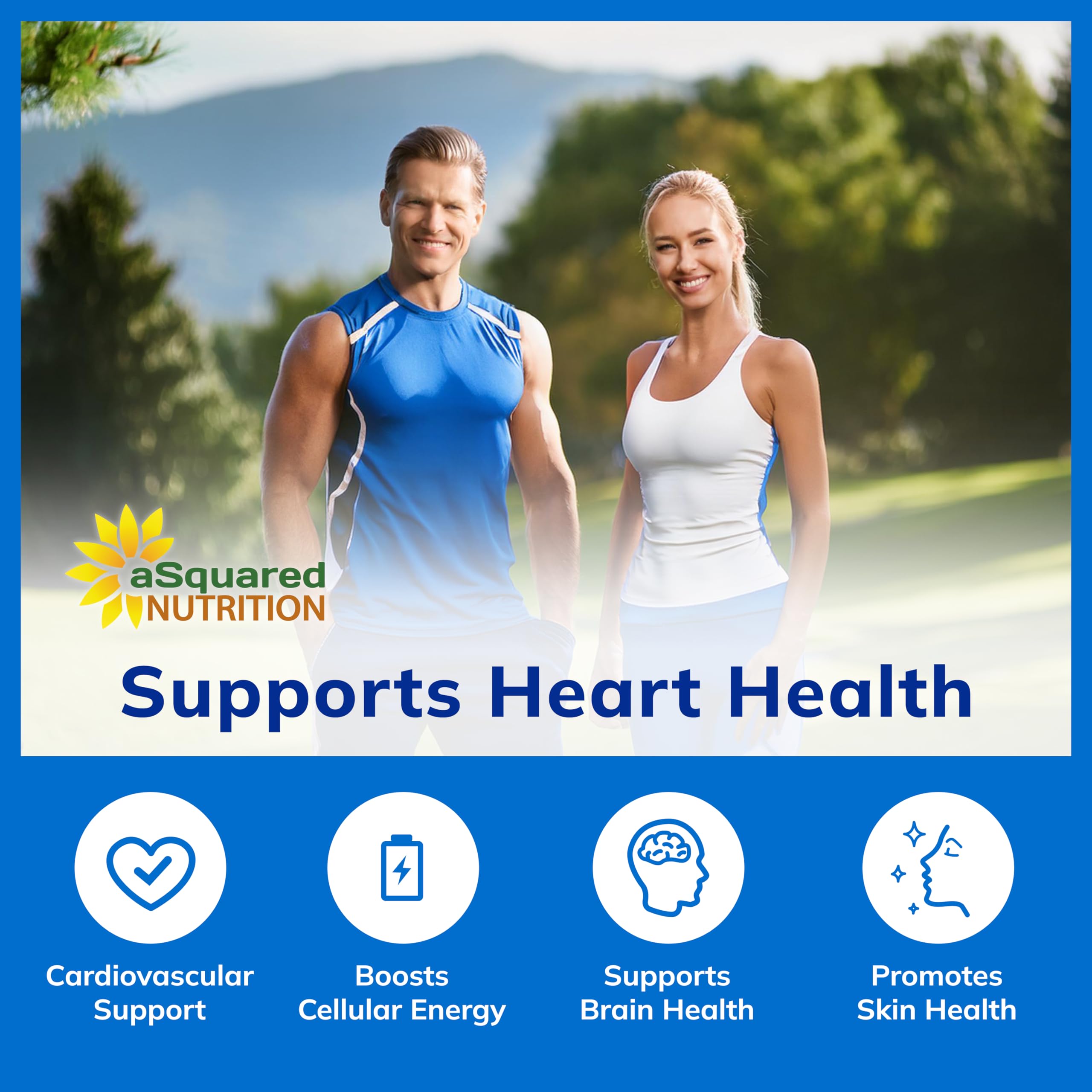 aSquared Nutrition etiqueta con lista de ingredientes y beneficios clave