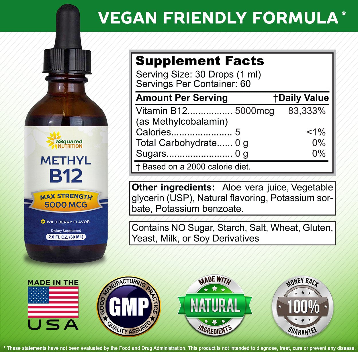 aSquared Nutrition etiqueta con ingredientes y certificaciones claras