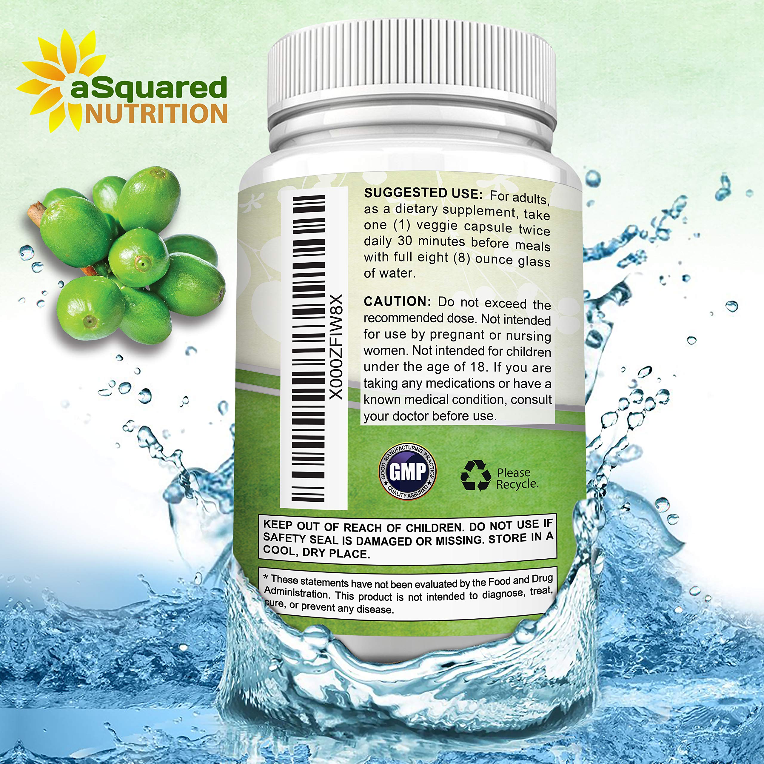 aSquared Nutrition etiqueta con lista de ingredientes limpios y fabricación GMP
