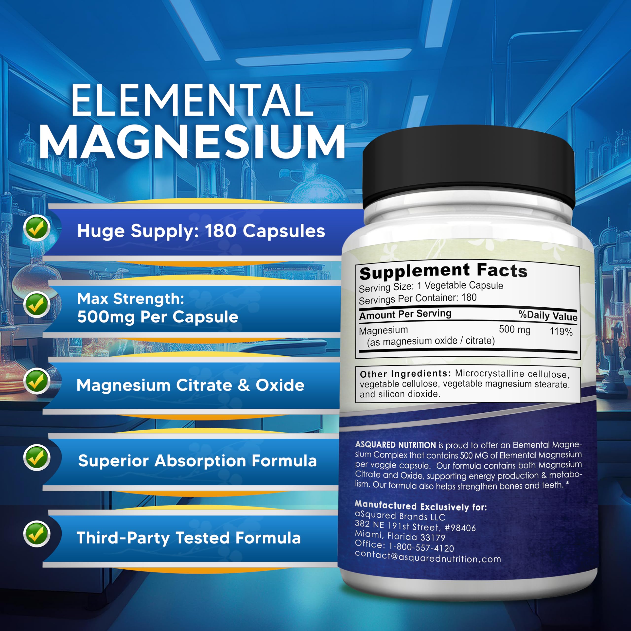 aSquared Nutrition etiqueta nutricional enfocada en ingredientes y concentración
