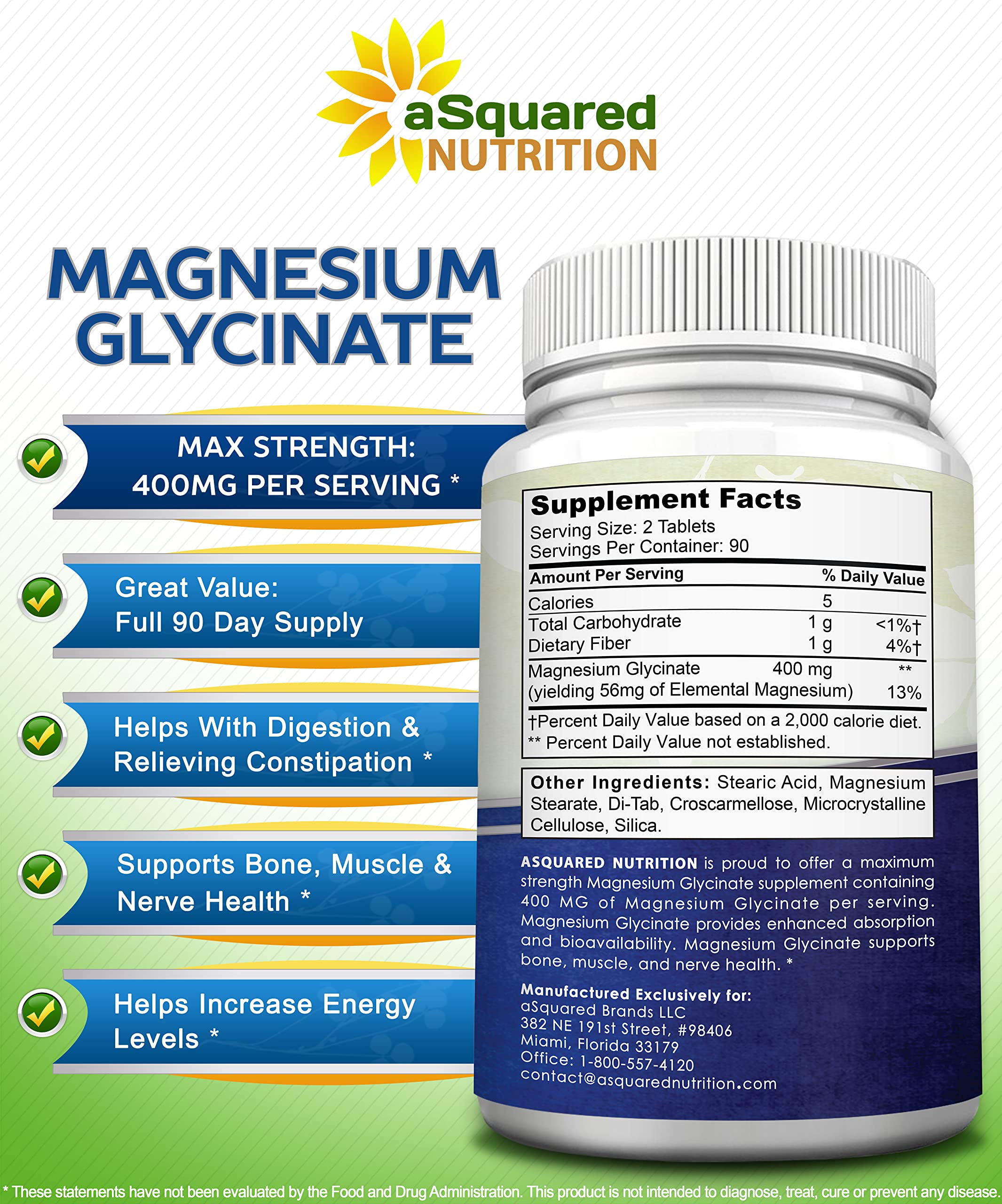 aSquared Nutrition tabletas y vaso de agua, sugiere forma práctica de ingestión