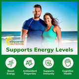aSquared Nutrition frasco junto a mano para comparar tamaño real