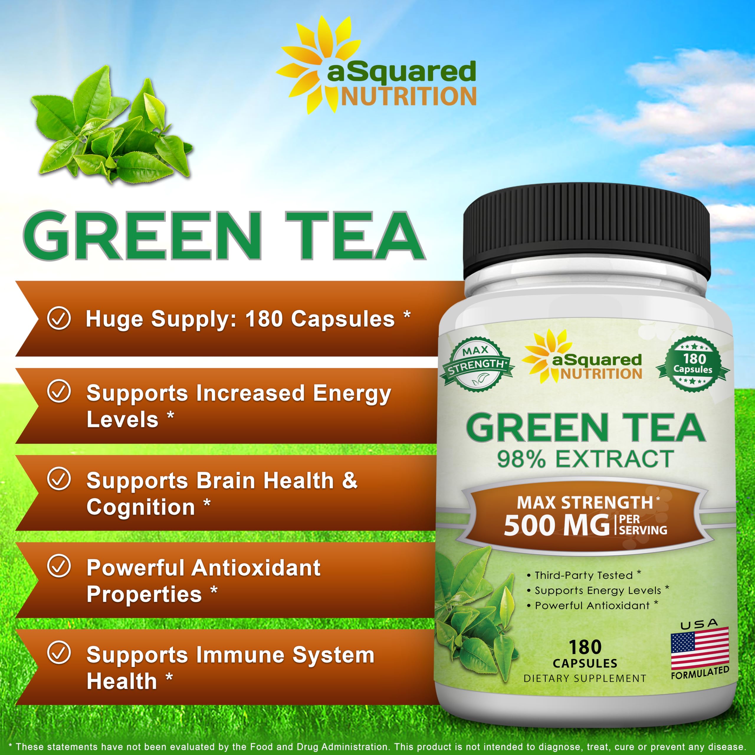 aSquared Nutrition polvo de té verde detalle que sugiere pureza