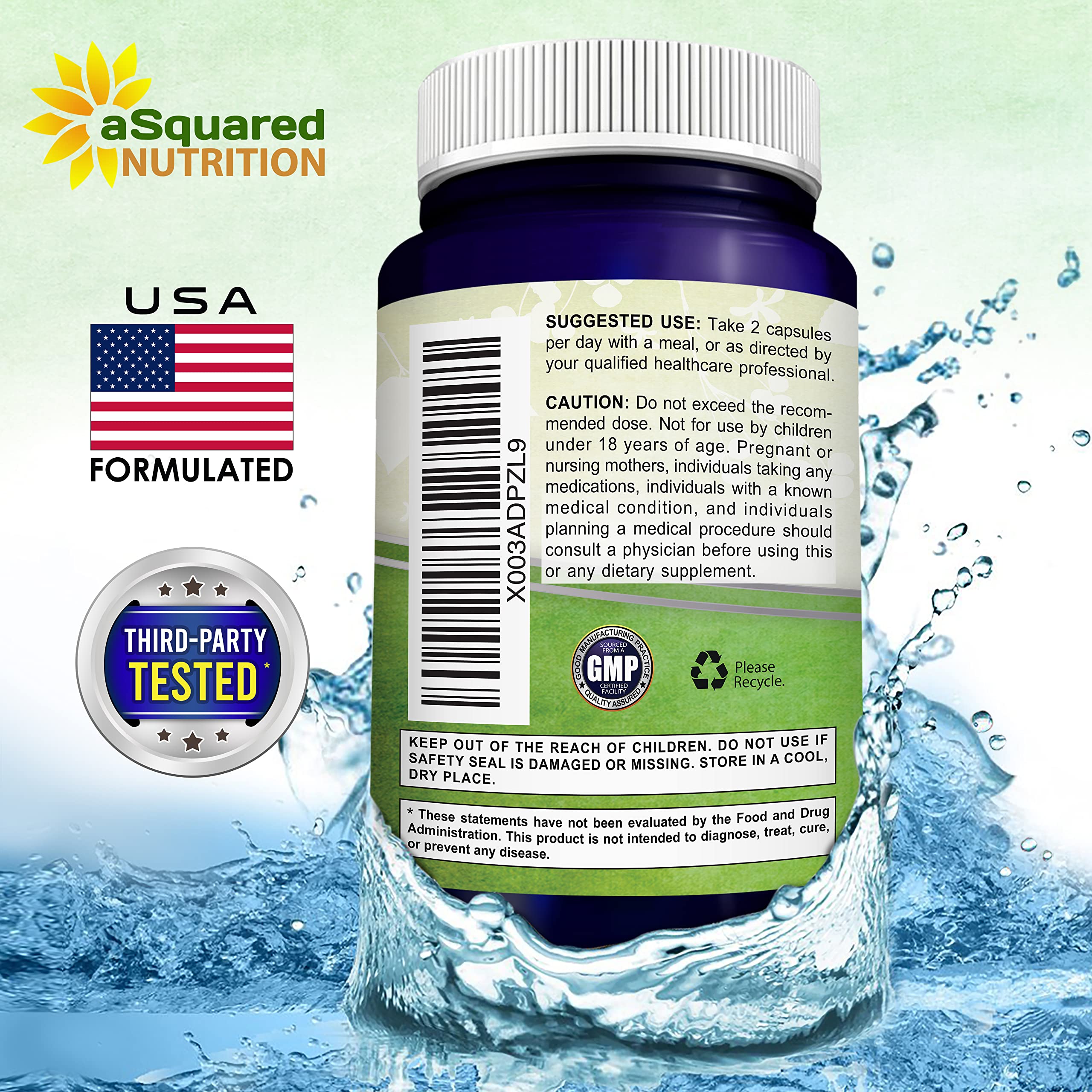 aSquared Nutrition etiqueta con lista de ingredientes y extractos concentrados visibles