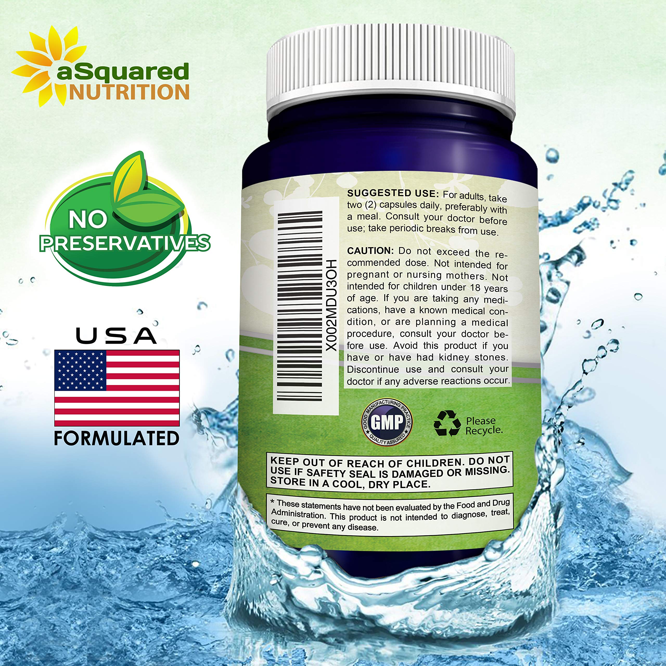 aSquared Nutrition tabletas y zinc en cápsula indicando aporte mineral