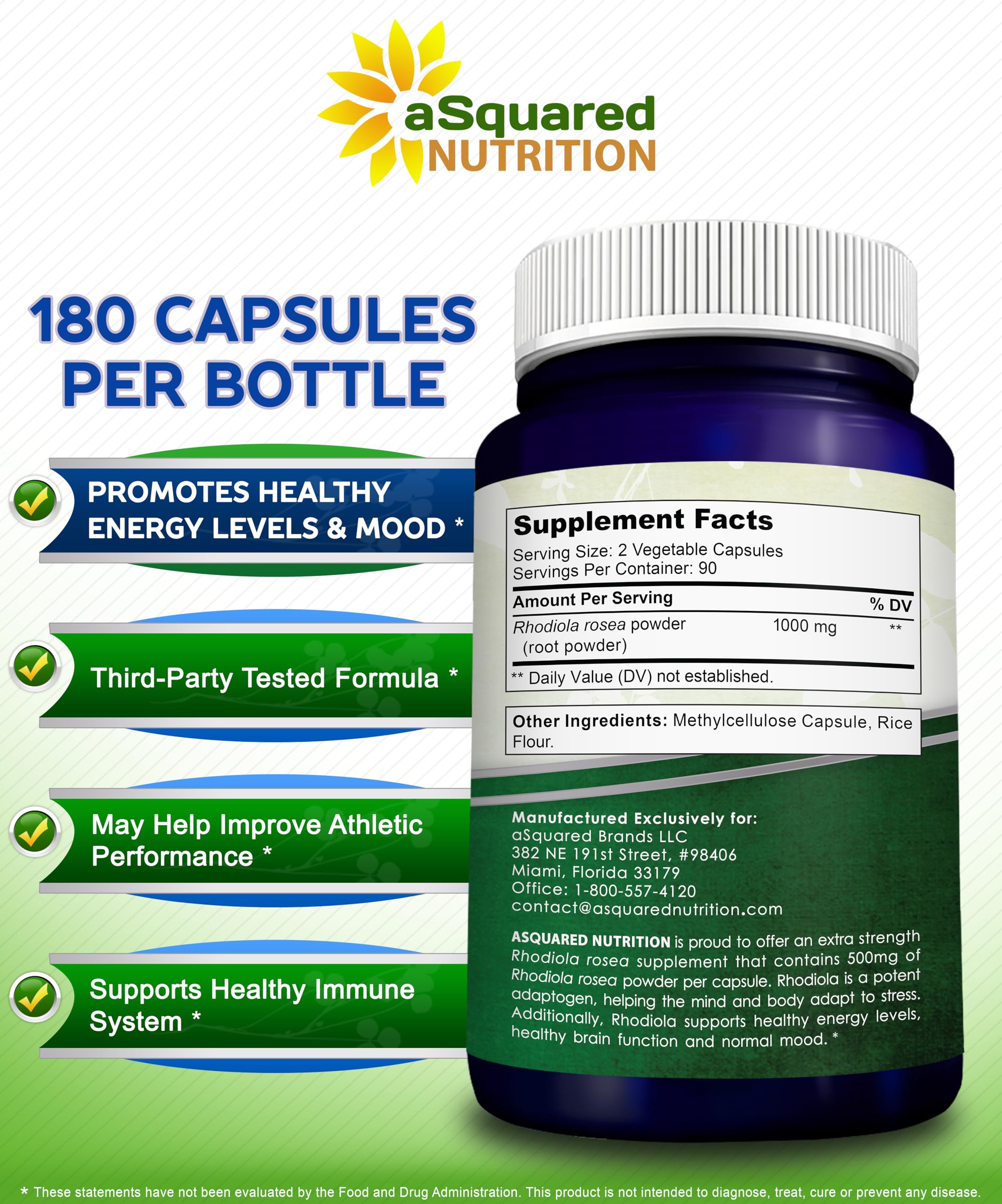 aSquared Nutrition botella abierta con cápsulas dispersas para vista interior