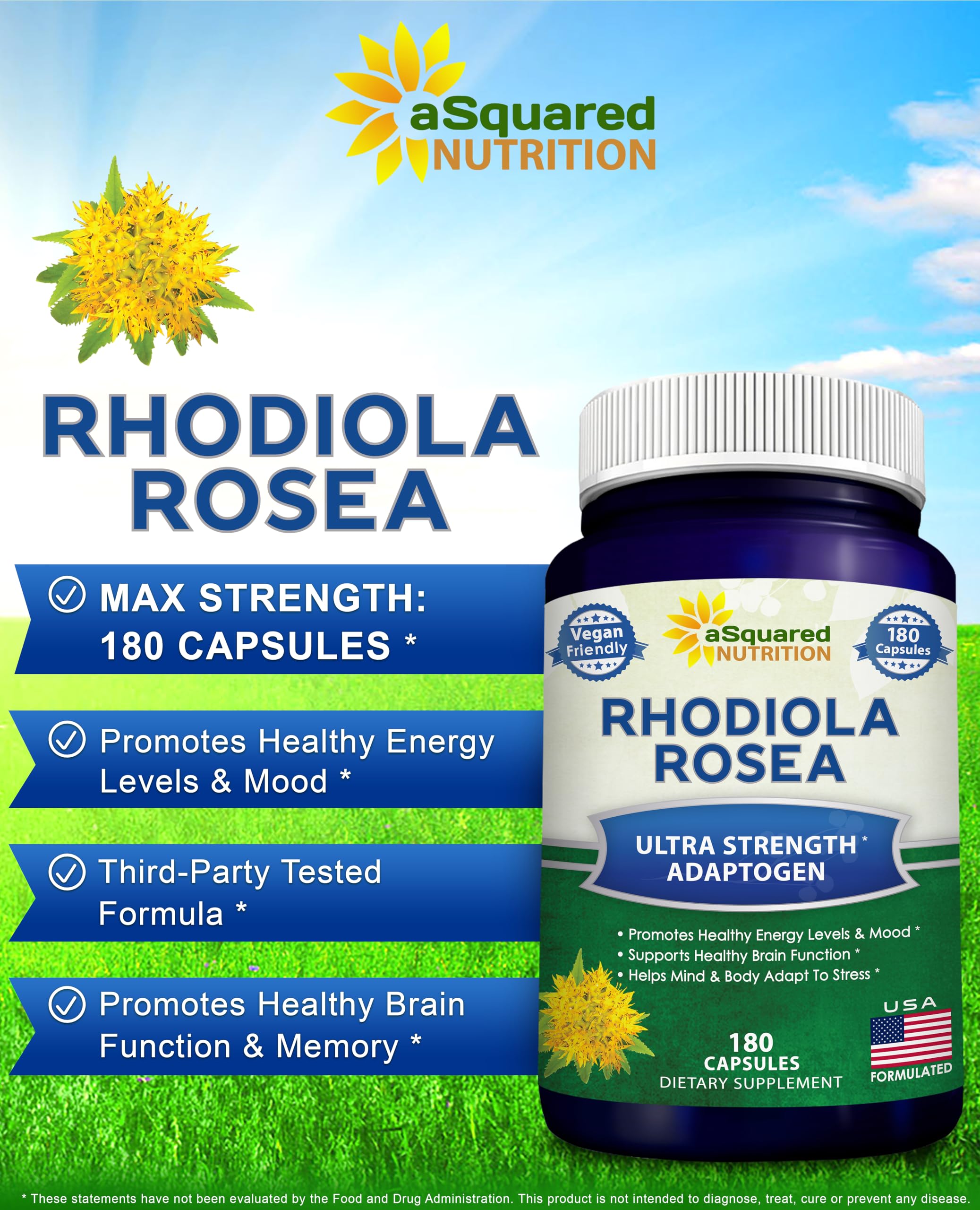 aSquared Nutrition etiqueta nutricional enfocada mostrando 500 mg por cápsula