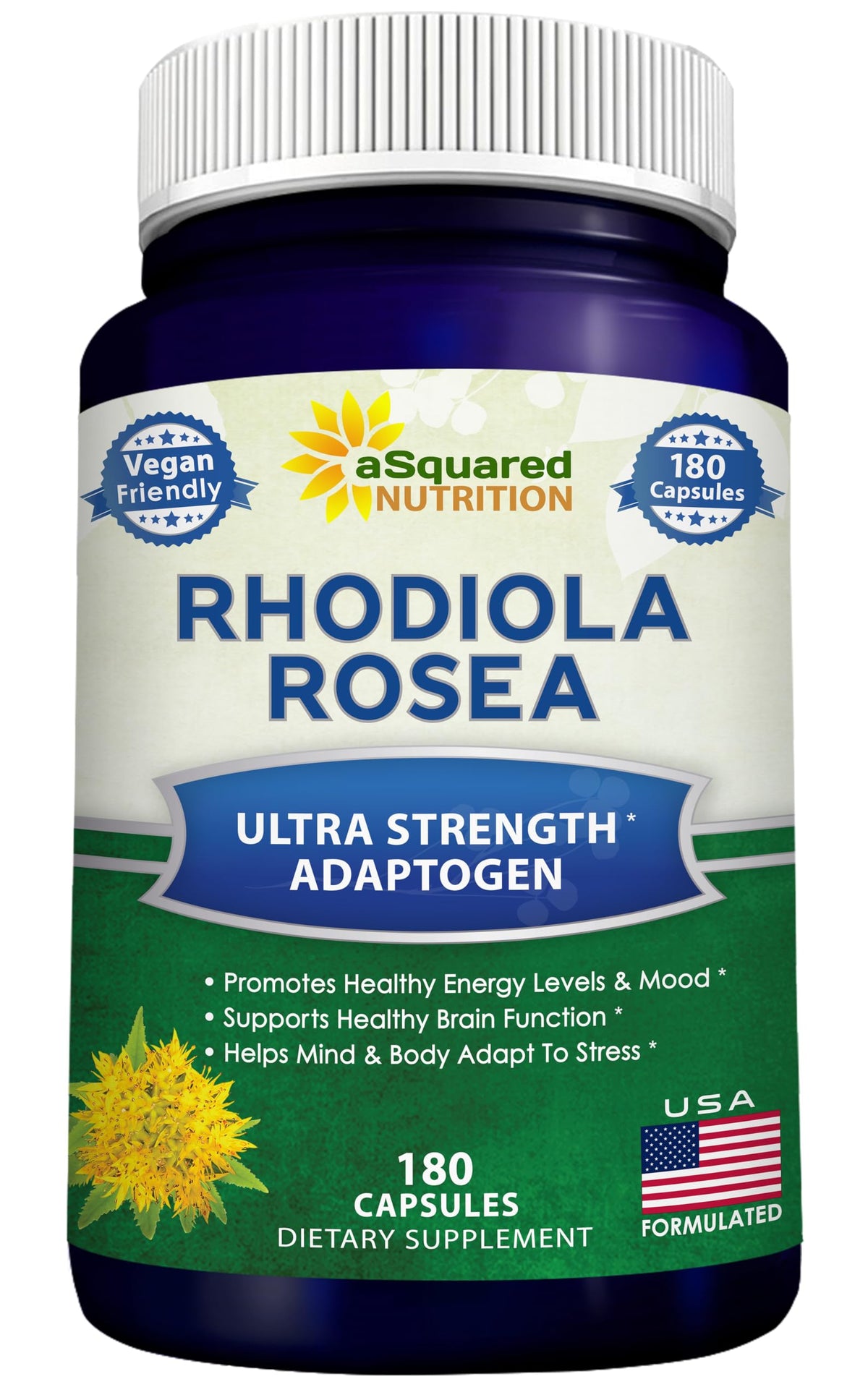 aSquared Nutrition envase frontal mostrando fuerza máxima y 180 cápsulas