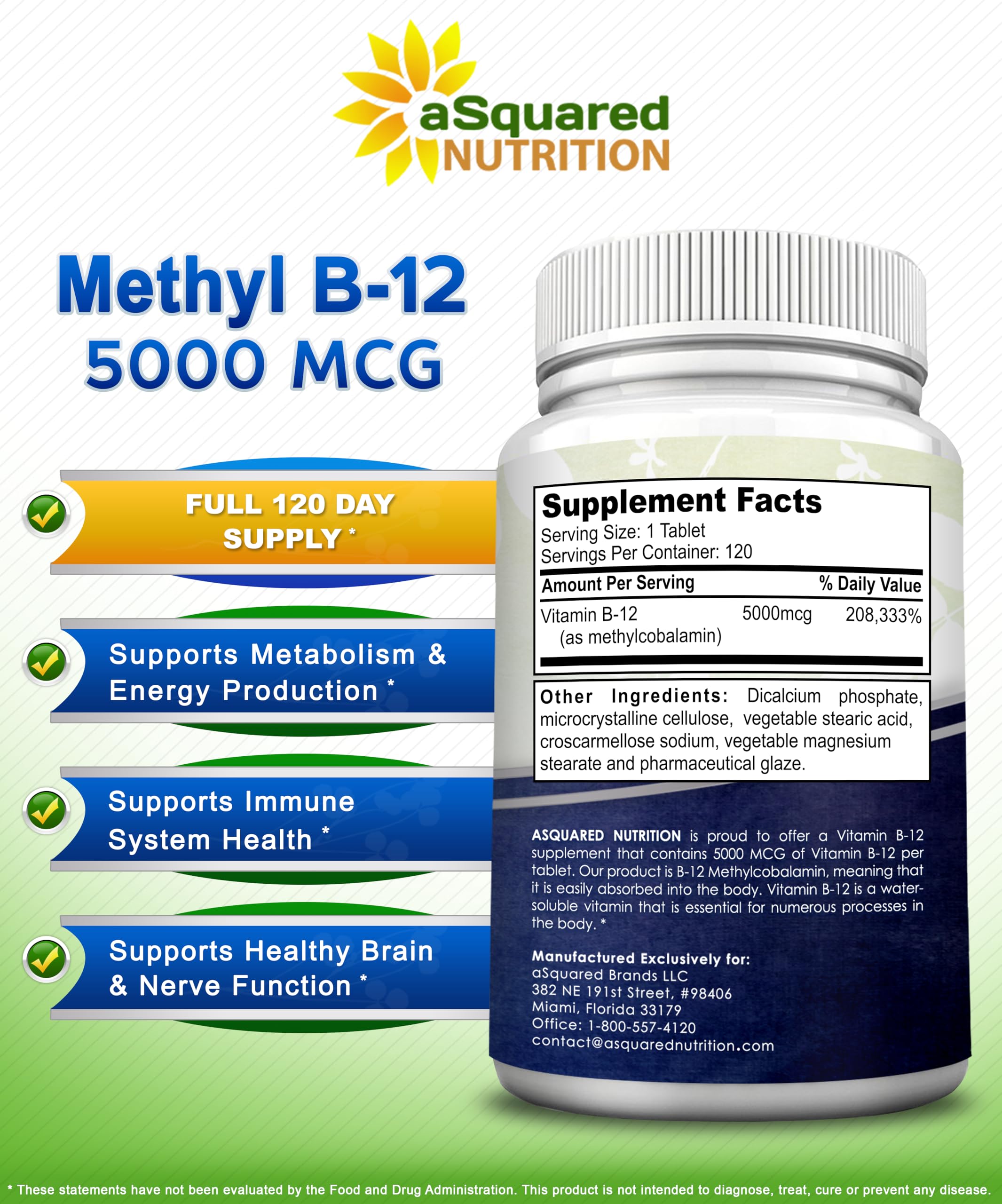 aSquared Nutrition etiqueta con ingredientes y declaración de GMP