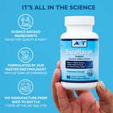 AST Enzymes cápsula junto a moneda para comparación de tamaño