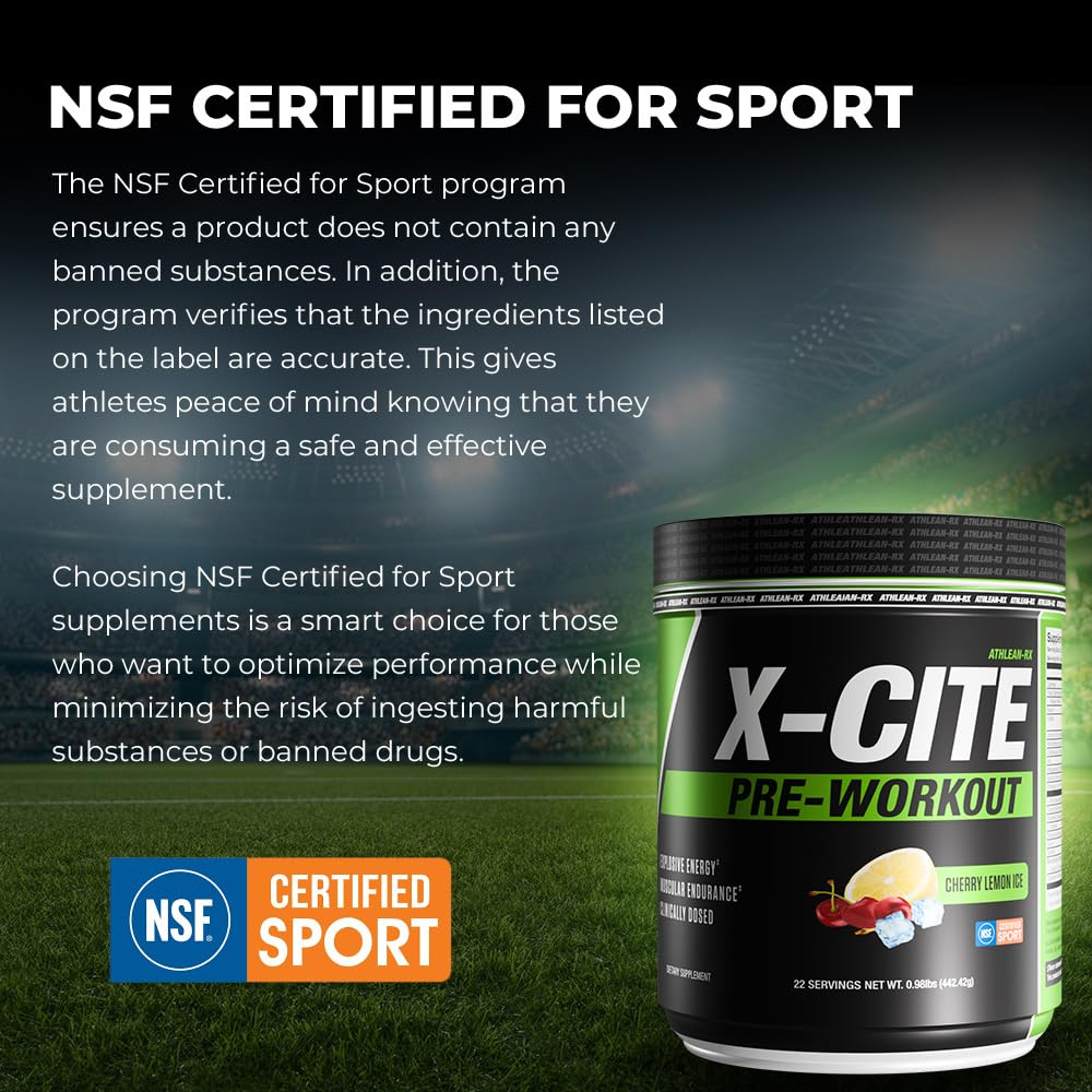 ATHLEAN-RX X-CITE atleta bebiendo pre-entreno en gimnasio para mayor enfoque y potencia