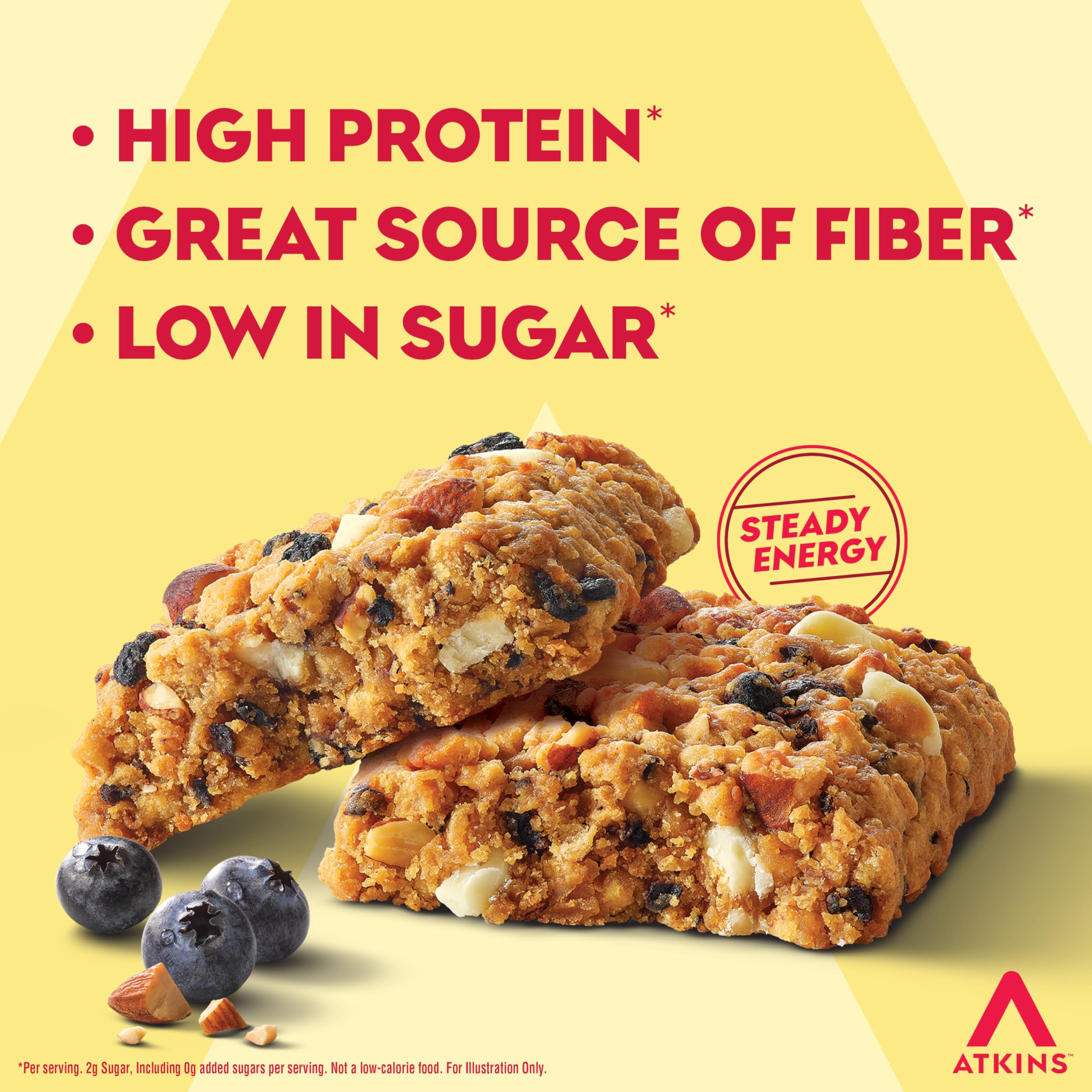 Atkins barrita en mano como snack portátil y saciante