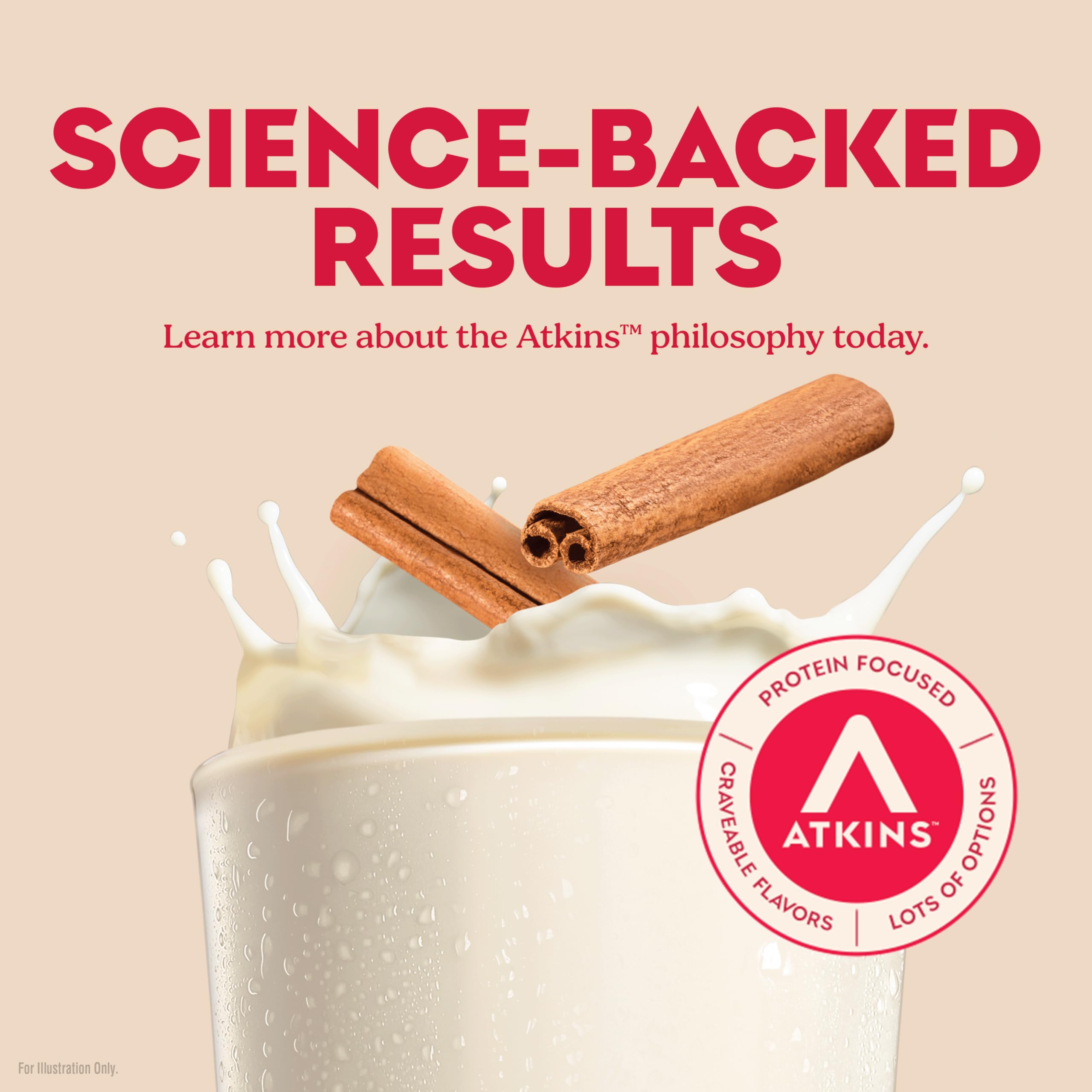 Atkins textura cremosa del batido que ilustra sabor chocolate coco