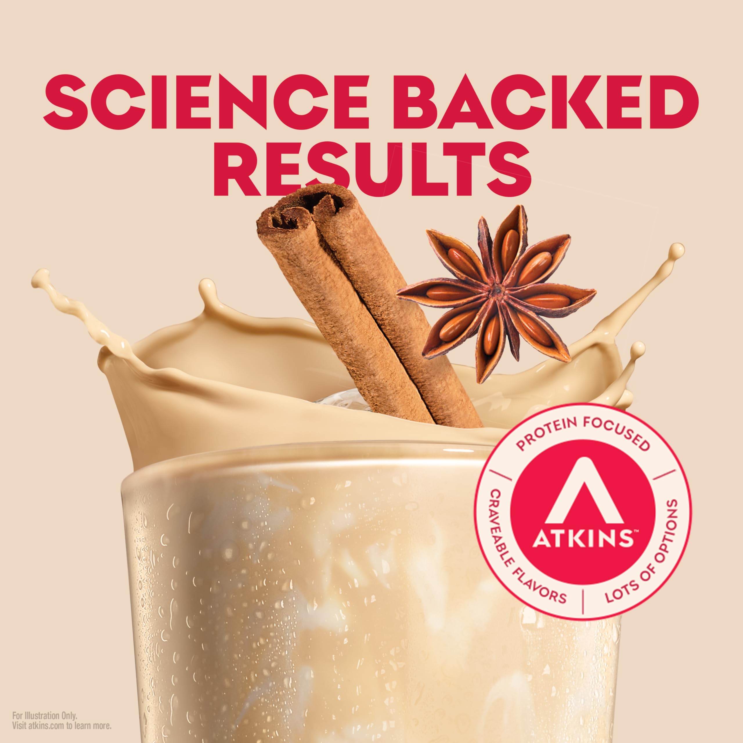 Persona bebiendo Atkins chai en oficina, energía rápida y conveniente