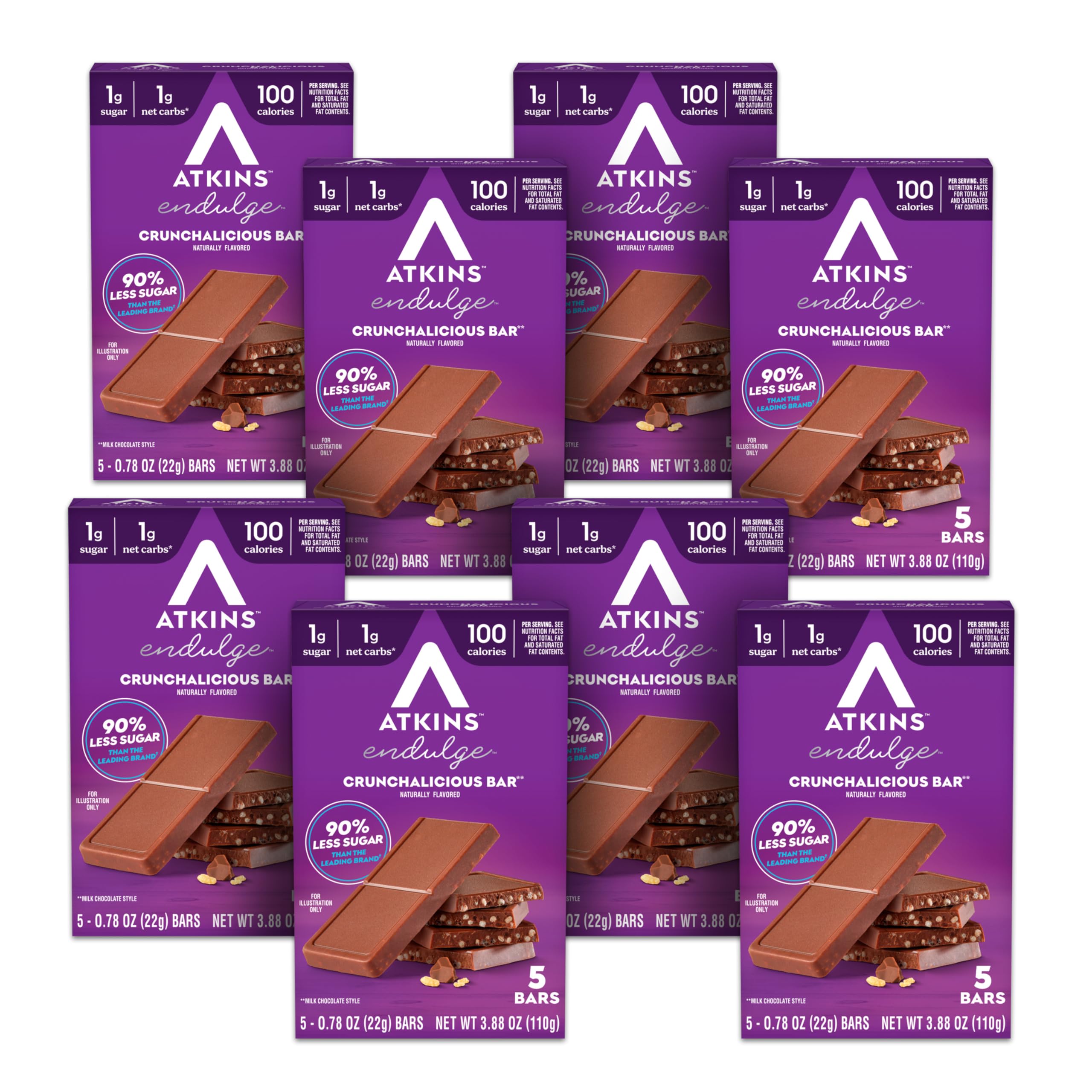 Atkins Endulge paquete frontal mostrando diseño y conveniencia