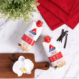 Atkins etiqueta nutricional clara con proteínas y carbohidratos